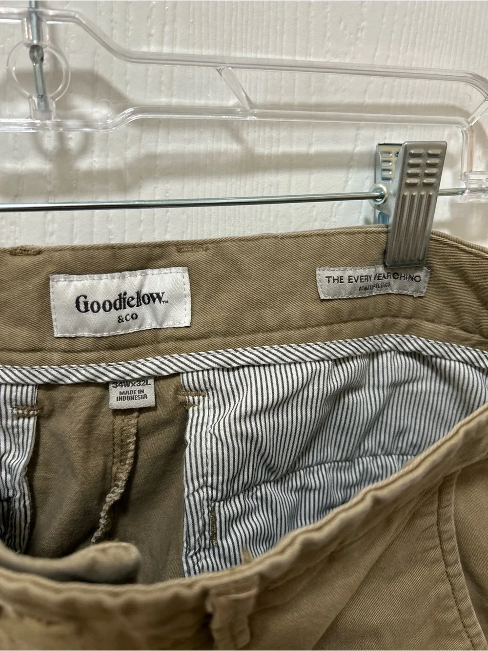 Goodfellow the every wear chino mens tan pants size 34x32